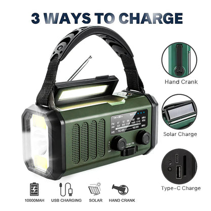 Nødradio m. Powerbank 10.000 mAh